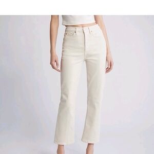 Re/Done Women's Straight Leg Cream Jeans